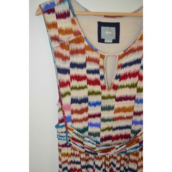 Maeve Anthropologie Sennebec Rainbow Multicolor Twist Front Dress - Picture 4 of 6